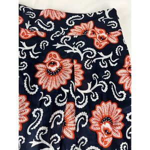 Talbots Women's Size 10 Floral Print A-Line Skirt Red‎ White Navy
